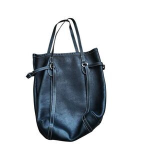 Vintage Hogan Leather Tote Bag Shoulder Italian Investment Piece Luxury Black